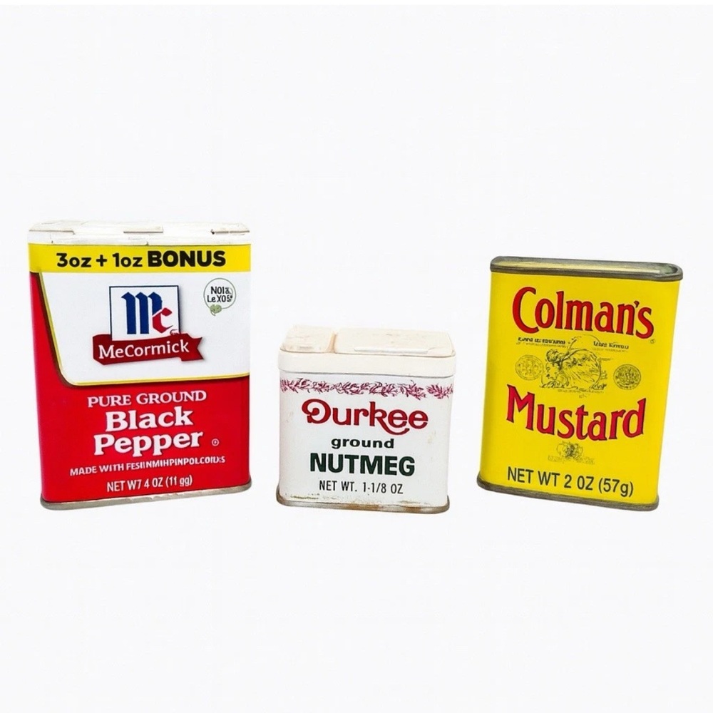 Vintage McCormick Colman’s Durkee Spice Tins Collectible Set Lot‎ Of 3 Pieces